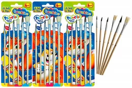 3x Bambino Pędzle Pędzelki Szkolne Zestaw Do Farb 6 Sztuk Bambino