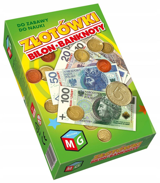 Złotówki bilon banknoty Do zabawy nauki pieniądze