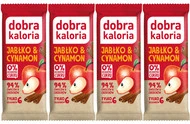 4x DOBRA KALORIA Zdrowy Baton Jabłko Cynamon 94% Owoców i Orzechów Błonnik
