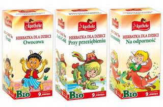 3x Herbatka BIO Dla Dzieci OWOCOWA LIPA BEZ RUMIANEK RÓŻA ROKITNIK Apotheke