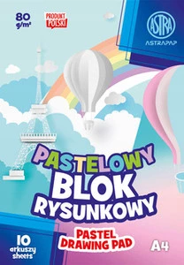 Blok kolorowy barwiony w masie Pastel A4 80g 10