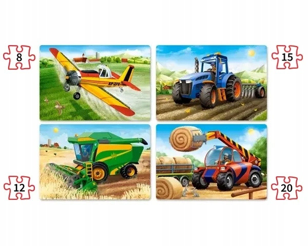Castorland puzzle 4w1 Maszyny rolnicze
