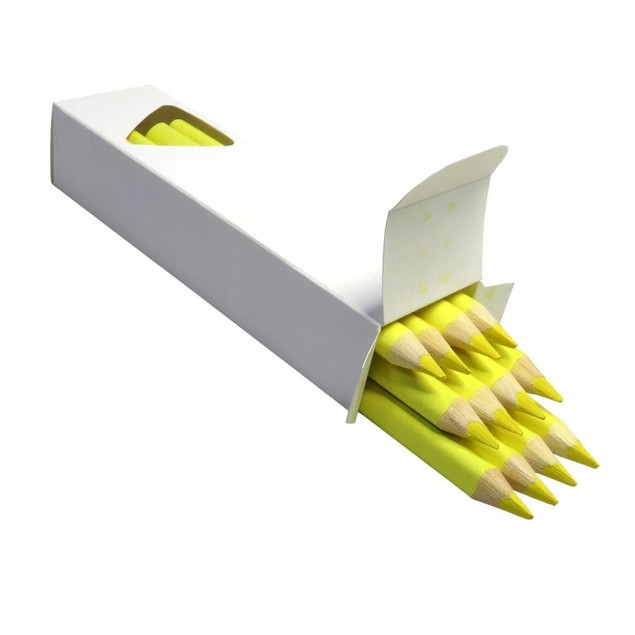 BAMBINO Kredki w drewnie trójkątne, ŻÓŁTA 12 szt