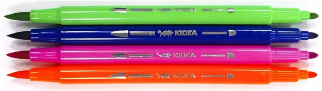 Pisaki dwustronne A brush 12 kolorów Kidea