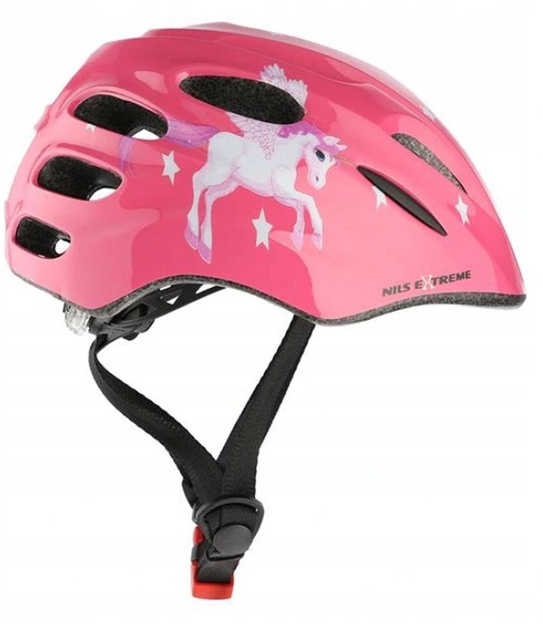 NILS EXTREME RÓŻOWY KASK MTW01 LED 