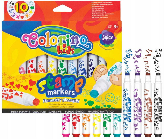 Pisaki 10kol pieczątki COLORINO