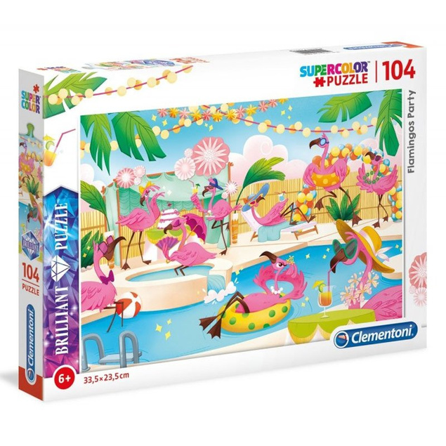 Puzzle Supercolor Brilliant 104 Impreza flamingów 20151