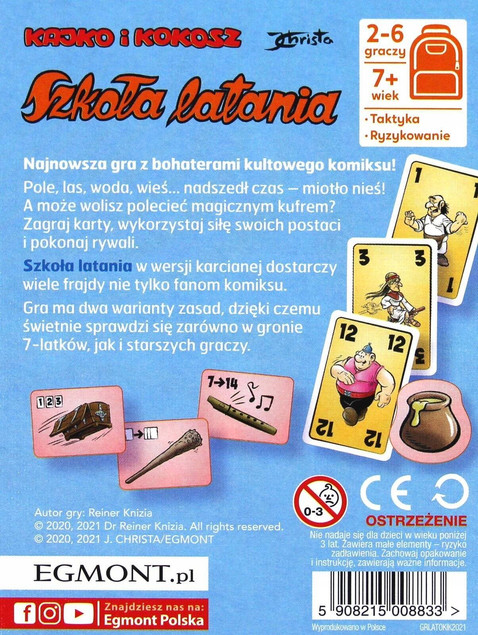 Gra karciana SZKOŁA LATANIA podróżna kajko kokosz