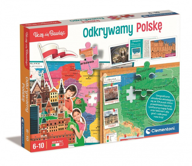 Puzzle 104 Układanka Uczę się Bawiąc ZESTAW Odkrywamy Polskę Clementoni