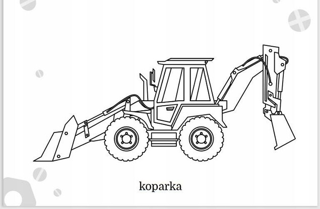 Maluszkowe malowanie. Maszyny budowlane
