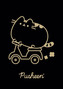 4 X ZESZYT A5, 60 KARTEK, KRATKA Z MARGINESEM, PUSHEEN BLACK, KOTEK KOT