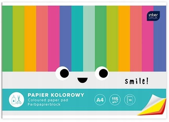 Zeszyt papierów kolorowych A4 10 p10 INTERDRUK  cena za 1szt