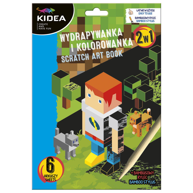 WYDRAPYWANKA KOLOROWANKA GRA 6 arkuszy + RYSIK