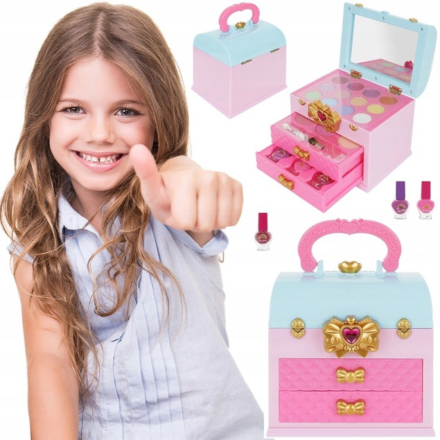 KUFEREK KOSMETYKÓW DO MAKIJAŻU DLA DZIECI LAKIERY