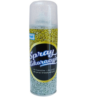 Spray Dekoracyjny Brokatowy SREBRNY Brokat 85g Schemat 1592/9653