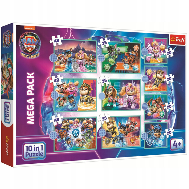 Puzzle Psi Patrol 10w1 Wesoły Dzień Psiaków Układanka Najnowsze Trefl 96002