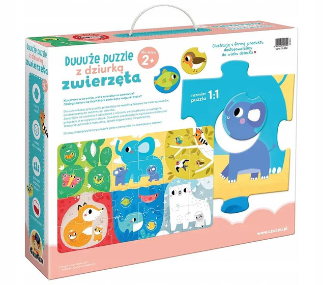 CZUCZU Duuuże puzzle z dziurką Zwierzęta