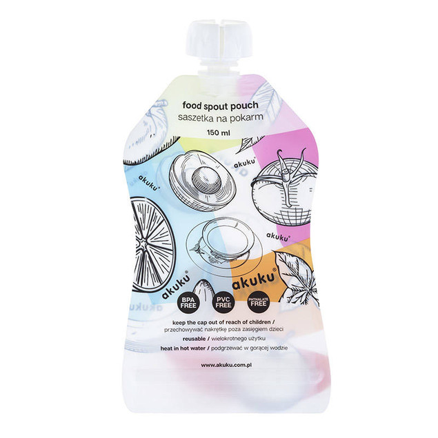 Akuku wielorazowe saszetki na pokarm  A0056