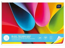 INTERDRUK BLOK TECHNICZNY KOLOROWY A5 20 kartek, barwiony w masie