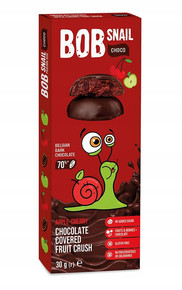 Przekąska Jabłko Wiśnia W Ciemnej Belgijskiej Czekoladzie 30g BOB SNAIL