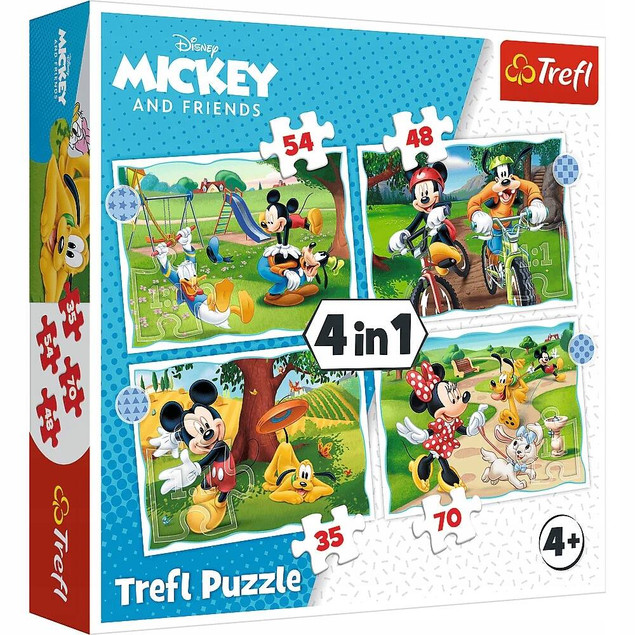 Puzzle 4w1 Fajny dzień Mickiego Trefl 34604 