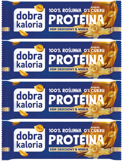 4x Naturalny Baton Proteinowy Bez Cukru ORZECH WANILIA Dobra Kaloria