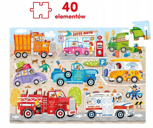 CzuCzu Moto puzzle Auta 40 elementów 3+, 4+