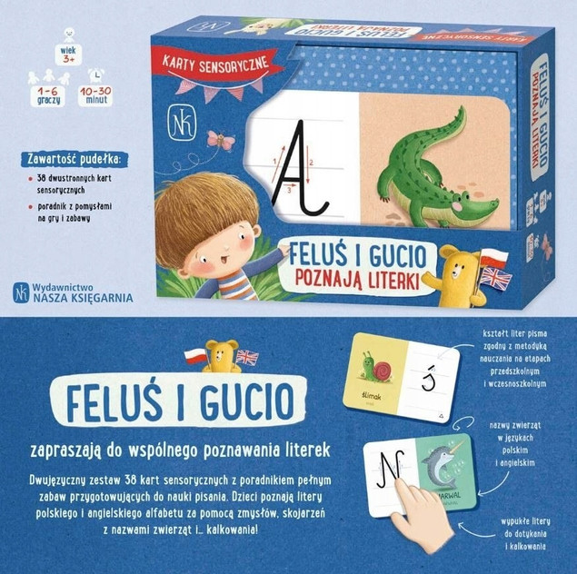 Feluś I Gucio Poznają Literki Karty Sensoryczne Nauka Pisania 3+ NK