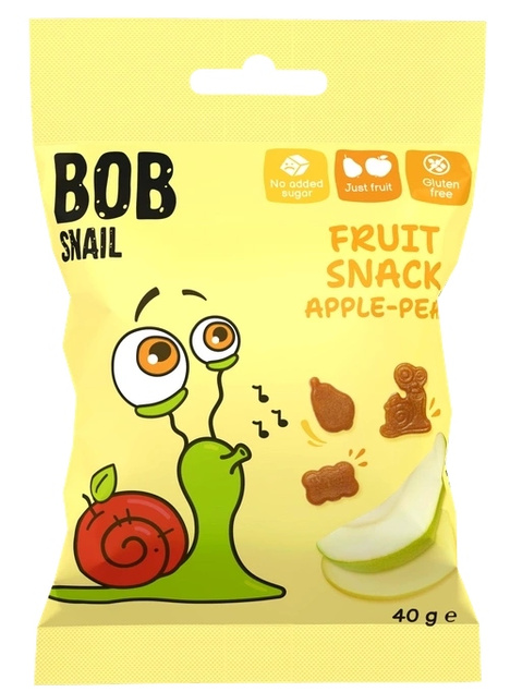 BOB SNAIL Żelki Owocowe JABŁKO GRUSZKA Bez Dodatku Cukru 40g