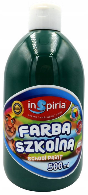 Farba Plakatowa Szkolna 500ml CIEMOZIELONA Inspiria 8335