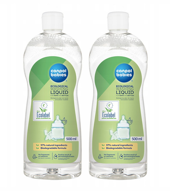 CANPOL Płyn HIPOALERGICZNY Do Mycia Butelek i Smoczków 500ml x2