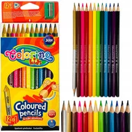 Kredki ołówkowe trójkątne 12 kol. + tem. Colorino Kids new