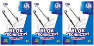 3x Blok Techniczny BIAŁY Dla Dzieci Szkoła Plastyka A4/10k 170g Astra