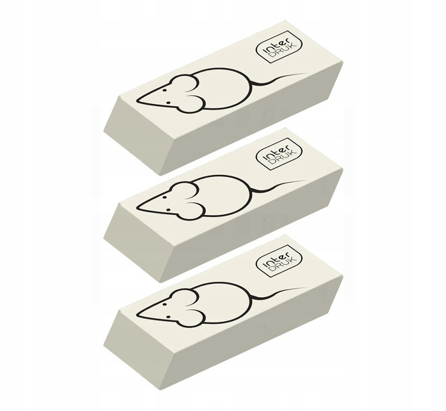 3x Gumka Do Ścierania Mazania Szkolna Biurowa Biała Interdruk