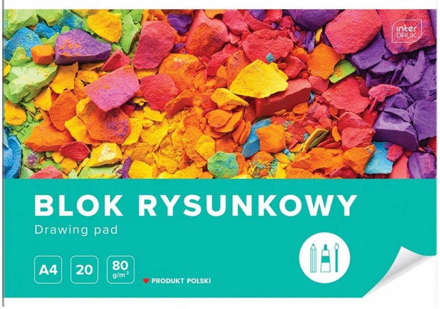 Blok Rysunkowy BIAŁY Dla Dzieci Szkoła Plastyka A4/20k 80g Interdruk