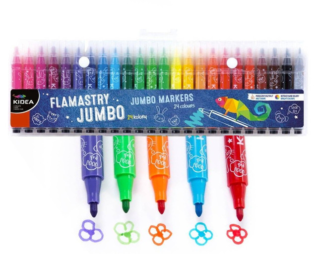 Flamastry Jumbo 24 kolory Kidea