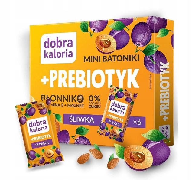 Zdrowe Mini Batoniki Probiotyk Śliwka Dobra Kaloria Śliwkowe 0% cukru