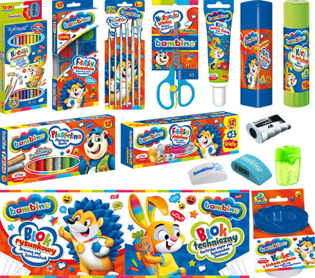 Farby plakatowe 12kol 20ml Bambino p5 MAJEWSKI/cena za 1szt.