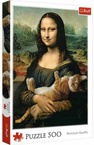 PUZZLE MONA LISA I KOT MRUCZEK 500 ELEMENTÓW TREFL