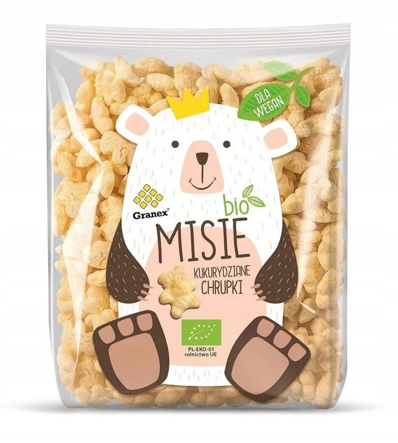 Chrupki KUKURYDZIANE Granex Krokodylki Delfinki Misie Kwiatki BIO 80g