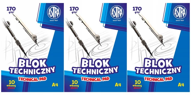 Blok techniczny A4 170g p10 ASTRA