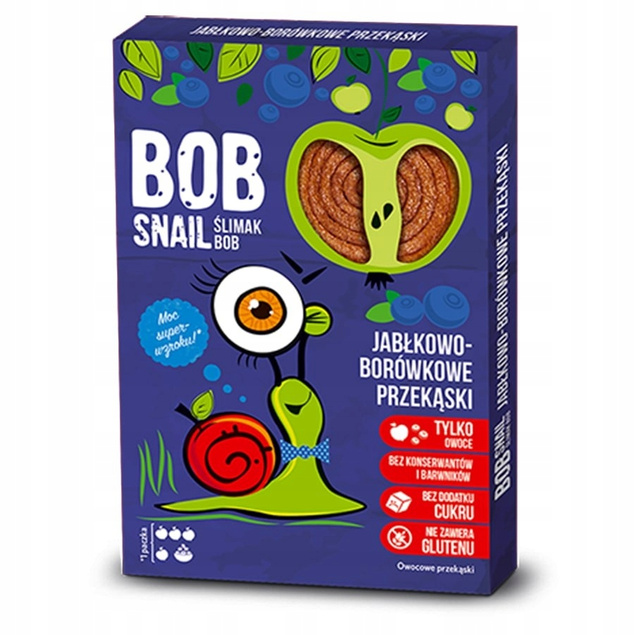 4x Przekąski BOB SNAIL Owocowe MIX Jabłko Malina Truskawka Bez Cukru 240g