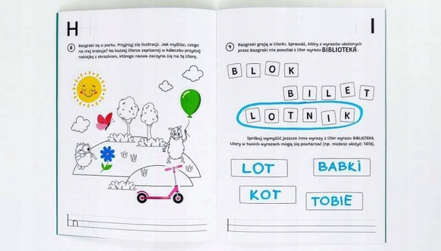 Bazgraki Poznają LITERY Koloruj Naklejaj i Baw Się 4+ Kapitan Nauka