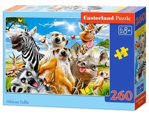 PUZZLE 260 UKŁADANKA ZWIERZĘTA AFRYKI SAFARI ZEBRA ŻYRAFA SELFIE 8+ CASTOR