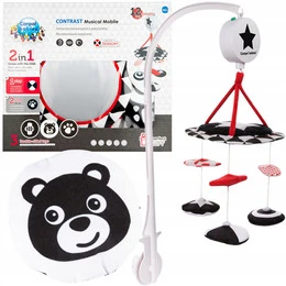 Canpol babies kontrastowa karuzela pluszowa z pozytywką SENSORY TOYS