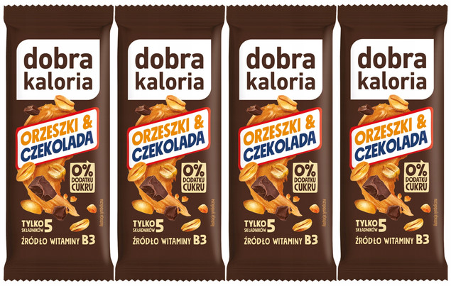 4x Zdrowy Fit Baton CZEKOLADA Orzeszki Bez Cukru Dobra Kaloria