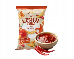 CHIPSY Chrupki z Czerwonej Soczewicy o Smaku SŁODKIE CHILI 120g Oho!