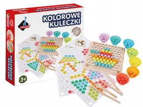 KOLOROWE KULECZKI Gra Zręcznościowa SORTER Drewno 3+ Askato 117157