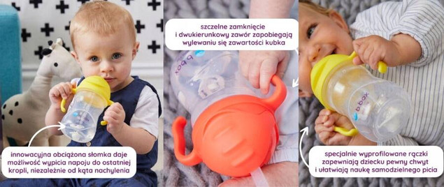 BIDON B.BOX ze słomką 240 ml KUBEK pojnik BUTELKA dla dzieci - KOBALTOWY