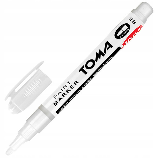Marker olejowy permanentny wodoodporny Toma TO-441 okrągła końcówka biały